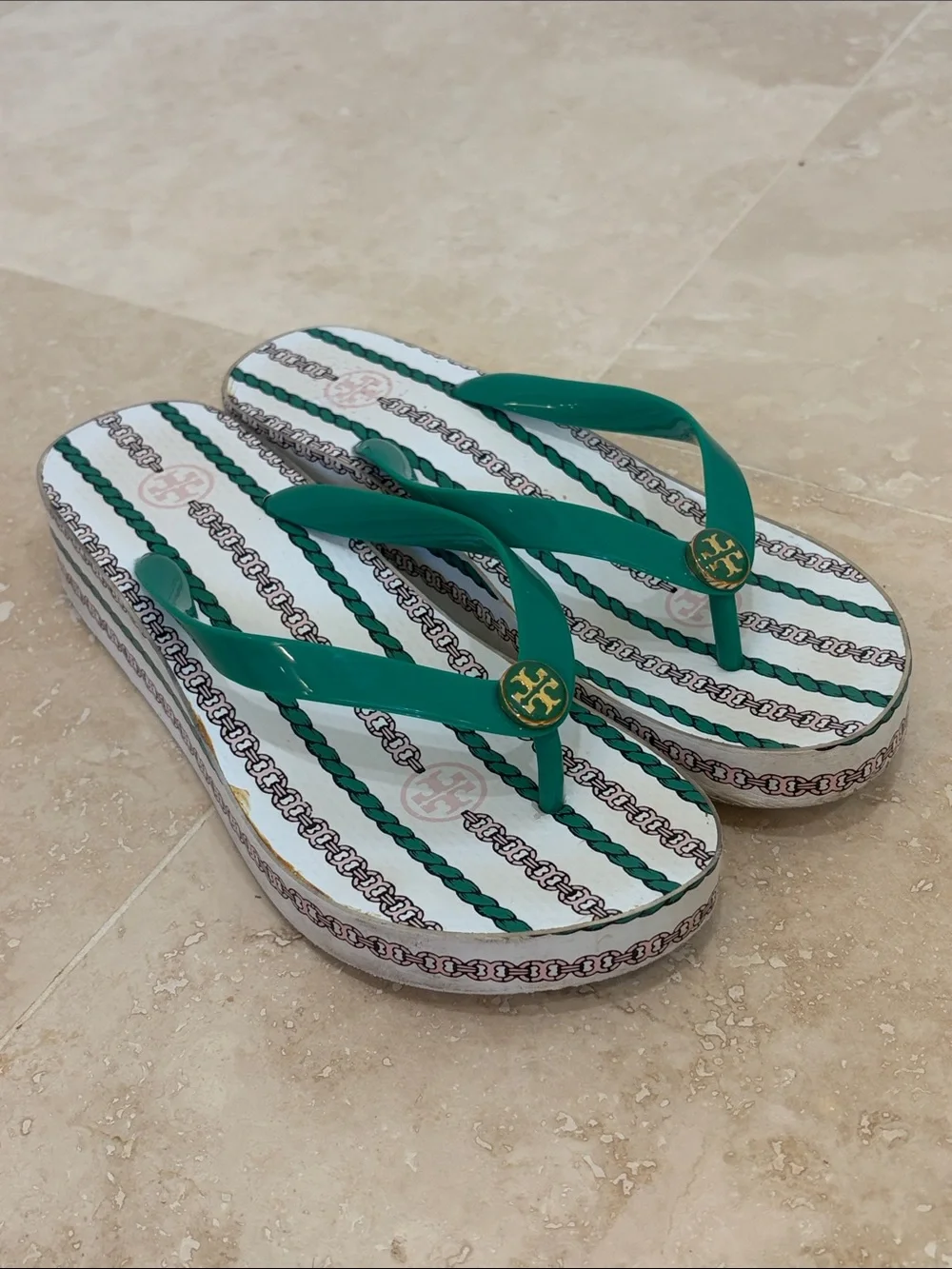 Tory Burch Gemini Link Thandie Platform Sandal - Size 7